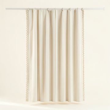 Briar Dell Shower Curtain Hanging Flat From A Plain Rod - Ivory (synthetic illustration; no displayed measurements)