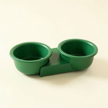 Glen Arc Pet Feeding Stand With Two Plain Empty Bowls (synthetic illustration; no displayed measurements)