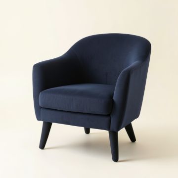 Flint Crest Upholstered Armchair - Navy (synthetic illustration; no displayed measurements)