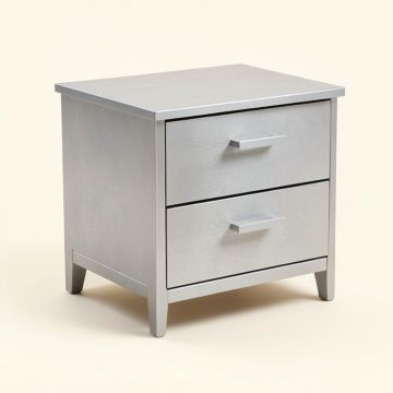Detra 1 - Drawer Solid Wood Nightstand In Sliver (synthetic illustration; no displayed measurements)