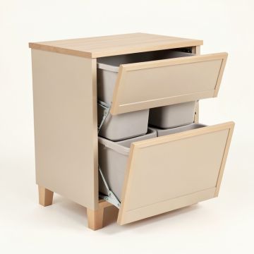 Briar Crest Freestanding Pull-Out Hamper Cabinet - Beige (synthetic illustration; no displayed measurements)