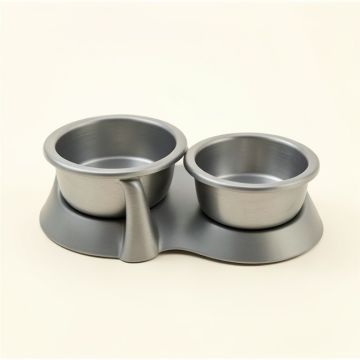 River Dale Pet Feeding Stand With Two Plain Empty Bowls - Gray (synthetic illustration; no displayed measurements)