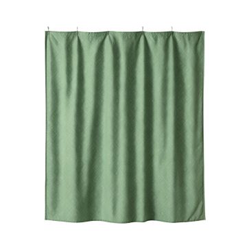 Fern Bend Shower Curtain Hanging Flat From A Plain Rod - Green