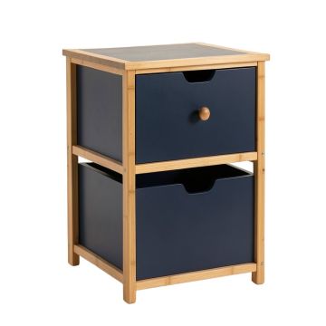 Dawn Crossing Freestanding Pull-Out Hamper Cabinet - Navy