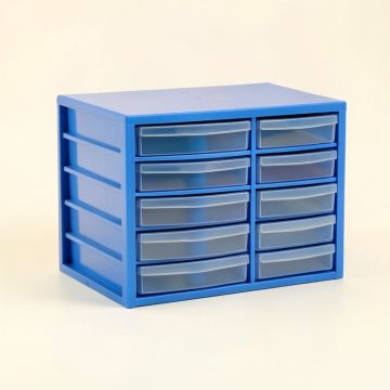Slate Crest Small-Parts Storage Drawer Cabinet - Blue (synthetic illustration; no displayed measurements)