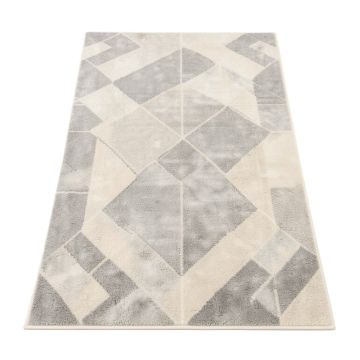 Ines Geometric Ivory/Gray Area Rug