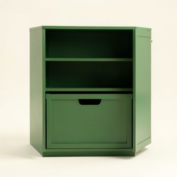 Stone Dell Freestanding Pull-Out Hamper Cabinet - Green (synthetic illustration; no displayed measurements)