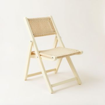 Rowan Bridge Folding Outdoor Chair - Cream (synthetic illustration; no displayed measurements)
