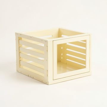 Slate Brook Empty Furniture-Style Pet Crate - Cream (synthetic illustration; no displayed measurements)