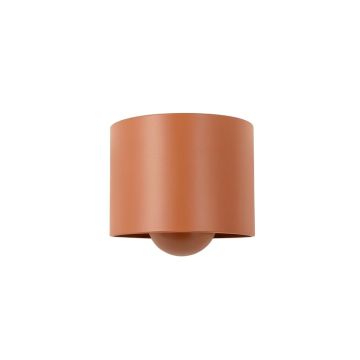 Juniper Bend Wall Sconce Mounted On A Plain Wall - Terracotta