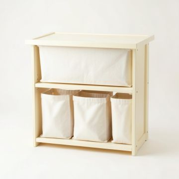 Glen Branch Laundry Sorting Station With Plain Removable Bags - Cream (synthetic illustration; no displayed measurements)
