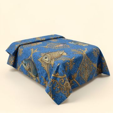 Ocean Animal Fish Figures With Ancient Ottoman Ornate Mosaic Hand Drawn Marine (synthetic illustration; no displayed measurements)