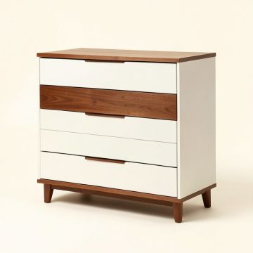 Crandon Mid-Century Modern Two-Tone Wood 6 Drawer Dresser (synthetic illustration; no displayed measurements)