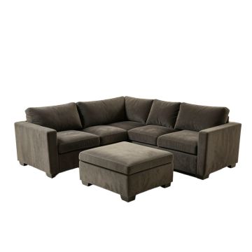 Abdul-Raheem 98 '' Wide Microfiber/Microsuede Symmetrical Modular Corner Sectional With Ottoman