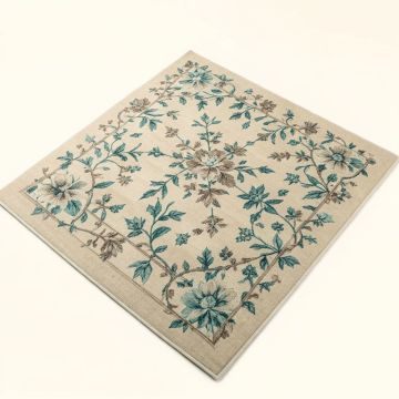 Algonac Floral Beige/Teal Indoor / Outdoor Area Rug (synthetic illustration; no displayed measurements)