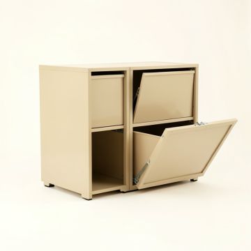 Glen Canyon Freestanding Pull-Out Hamper Cabinet - Beige (synthetic illustration; no displayed measurements)
