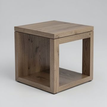 Maison Cross-Leg End Table with Storage (synthetic illustration; no displayed measurements)