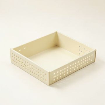 Flint Crest Empty Under-Desk Cable Tray - Cream (synthetic illustration; no displayed measurements)