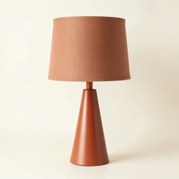 Briar Bluff Table Lamp With A Plain Fabric Shade - Terracotta (synthetic illustration; no displayed measurements)