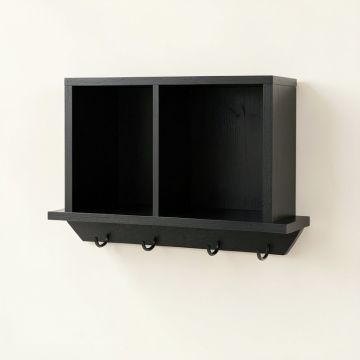 Stone Crest Wall-Mounted Entryway Organizer Shelf - Black (synthetic illustration; no displayed measurements)