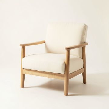Slate Bluff Upholstered Armchair - Ivory (synthetic illustration; no displayed measurements)