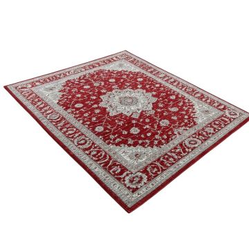Regner Power Loom Red/Light Gray Rug