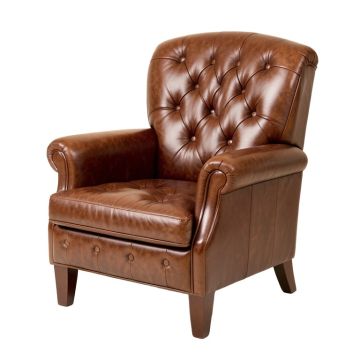 31 '' Wide Tufted Top Grain Leather Club Chair
