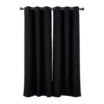 Hanceville Double Layer Solid Color Max Blackout Thermal Grommet Single Curtain Panel