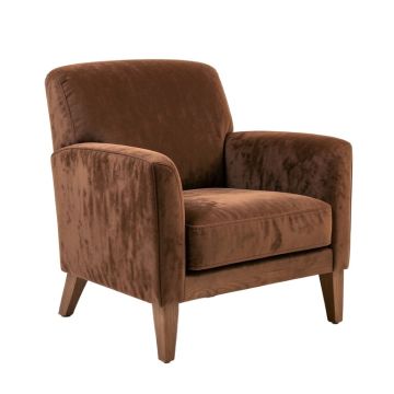 Modern Soft Velvet Material Brown Ergonomics Accent Chair Living Room Chair Bedroom , Brown (synthetic illustration; no displayed measurements)