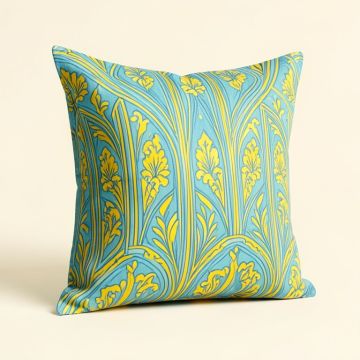 Turquoise Art Deco Lines Pillow Cover (synthetic illustration; no displayed measurements)