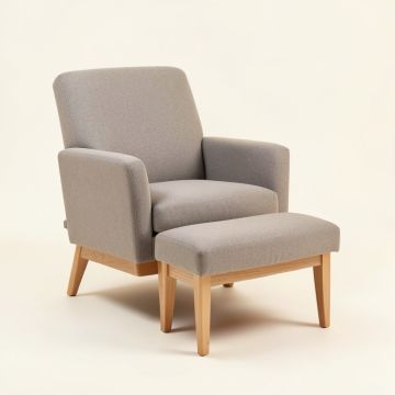 Rotterdam 29 '' Wide Polyester Armchair And Ottoman (synthetic illustration; no displayed measurements)