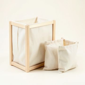 Spruce Crest Laundry Sorting Station With Plain Removable Bags - Ivory (synthetic illustration; no displayed measurements)
