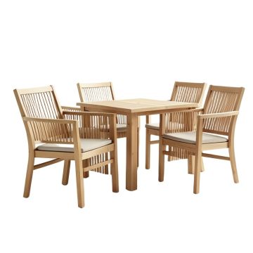 Modurn Teak Stackable Dining Armchair Set Of Four
