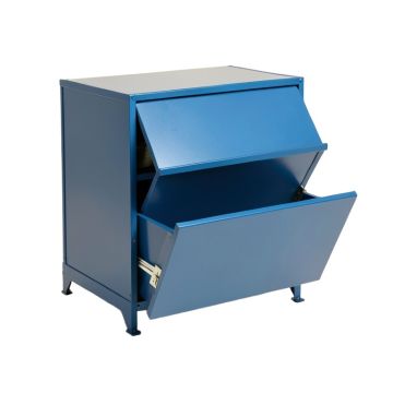 Hazel Bend Freestanding Pull-Out Hamper Cabinet - Blue