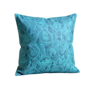 Patel Animal Print Tortoise Turquoise Indoor / Outdoor Floor Pillow