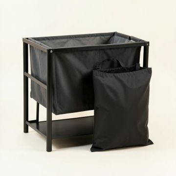 Cove Brook Laundry Sorting Station With Plain Removable Bags - Black (synthetic illustration; no displayed measurements)