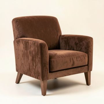 Modern Soft Velvet Material Brown Ergonomics Accent Chair Living Room Chair Bedroom , Brown (synthetic illustration; no displayed measurements)