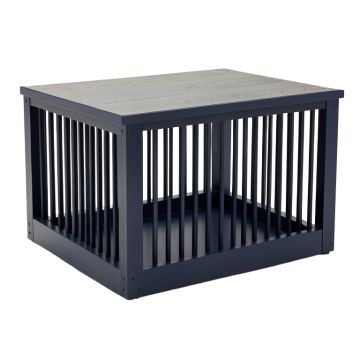 Bay Crest Empty Furniture-Style Pet Crate - Navy