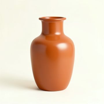 Spruce Branch Empty Decorative Vase - Terracotta (synthetic illustration; no displayed measurements)