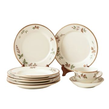 Rustic Leaves 16 Piece Dinnerware Set , Service For 4