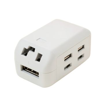 Huntkey Smc407 Surge Protector Extension Cord Outlet W/ 4 Ac Plugs & 3 Usb Ports