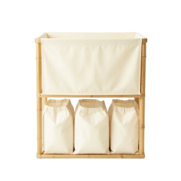 Dune Crest Laundry Sorting Station With Plain Removable Bags - Cream