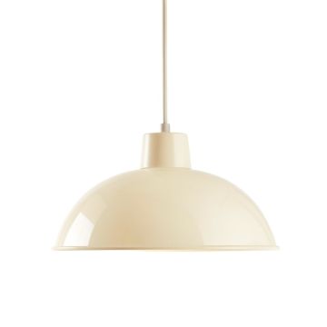 Sage Arc Pendant Light Suspended From One Plain Cable - Cream