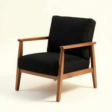 Cedar Brook Upholstered Armchair - Black (synthetic illustration; no displayed measurements)