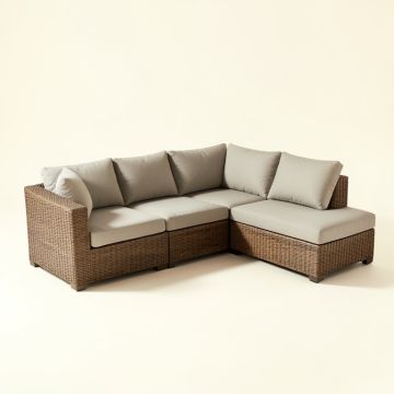 Aleiny Outdoor Patio 2 Piece Rattan Sectional Sofa Set With Cushions (synthetic illustration; no displayed measurements)