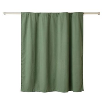 Glen Bend Shower Curtain Hanging Flat From A Plain Rod - Green