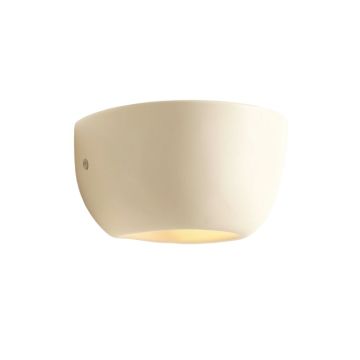 Ridge Arc Wall Sconce Mounted On A Plain Wall - Cream