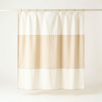 Moss Dale Shower Curtain Hanging Flat From A Plain Rod - Cream (synthetic illustration; no displayed measurements)