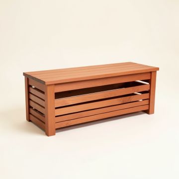 Lake Arc Narrow Outdoor Storage Bench (synthetic illustration; no displayed measurements)