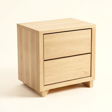 Hanston Solid Wood Nightstand In Light Walnut (synthetic illustration; no displayed measurements)